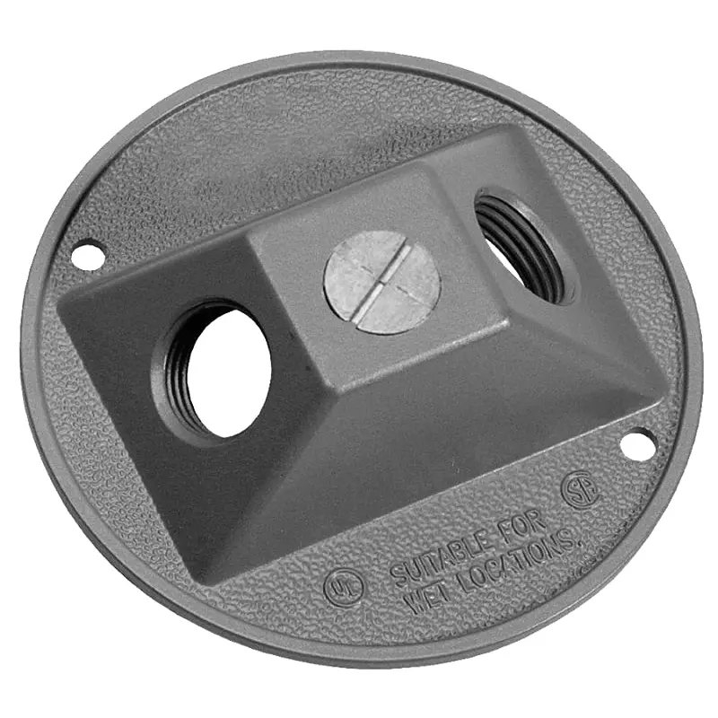 BWF CR-2V Lampholder Cover, 4-1/2 in Dia, Round, Metal, Gray, Powder-Coated