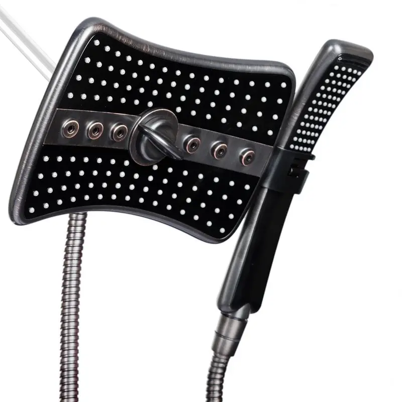 4-spray 9 in. Dual Shower Head and Handheld Shower Head in Antique Bronze2.3 / box