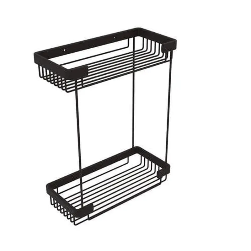 Allied Brass Double Tier Rectangular Toiletry Shower Basket in Oil Rubbed Bronze