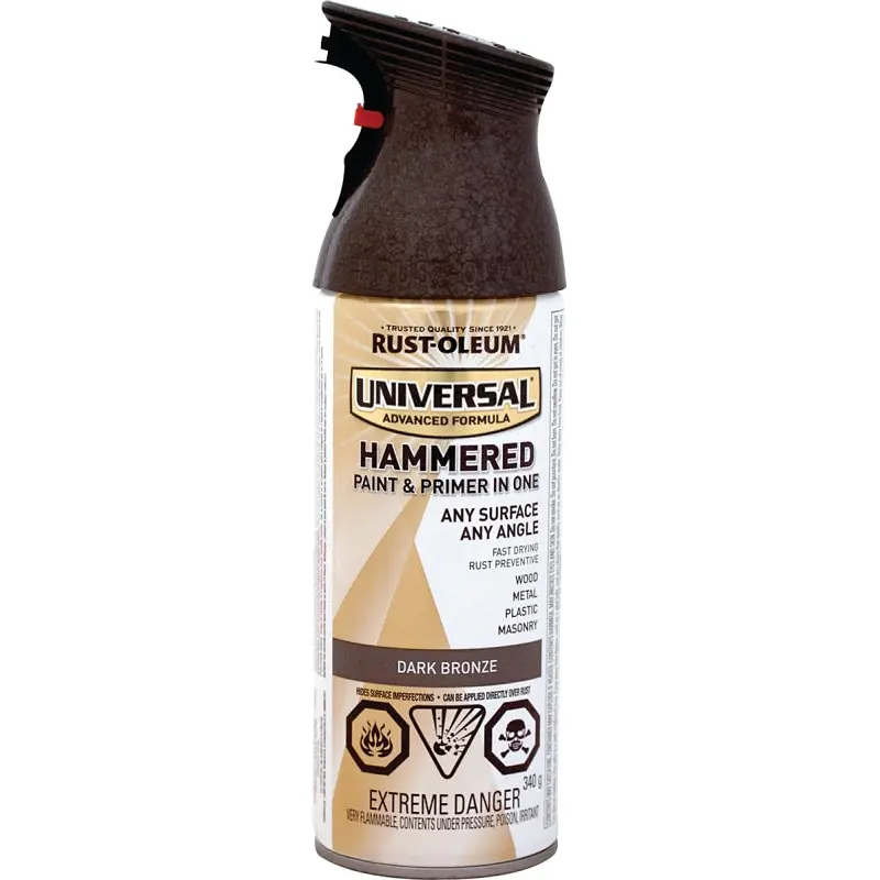 Rust-Oleum 264665 Hammered Spray Paint, Hammered Gloss, Dark Bronze, 340 g, Can