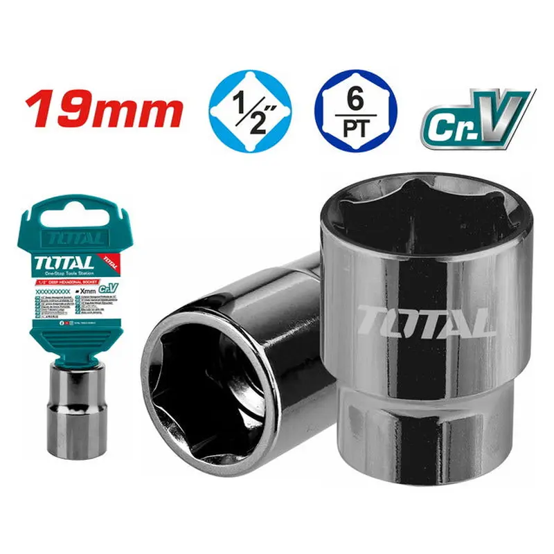 TOTAL Hexagonal socket 1/2" 19mm (THTST12191)