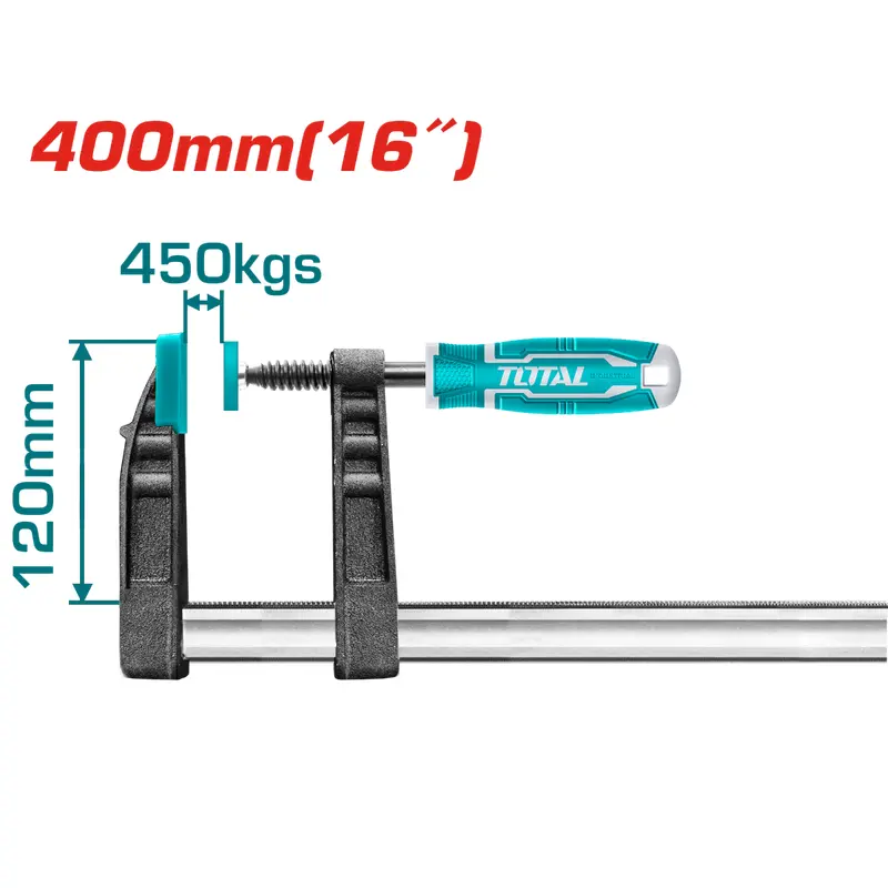 Total F Clamp with Plastic Handle 120x400mm (THT1321202)