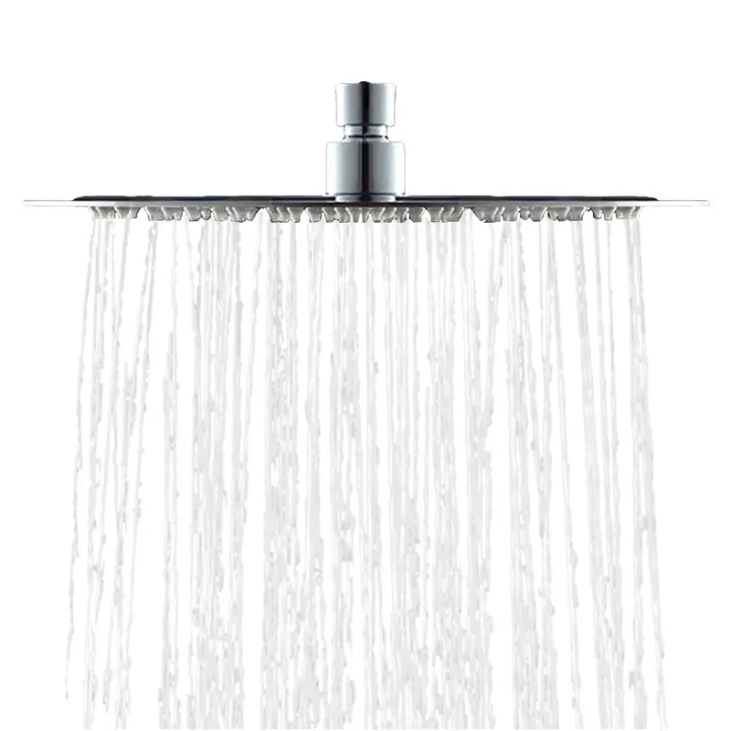 1-Spray 9 in. Single Wall Mount Fixed Shower Head in Polished Stainless Steel