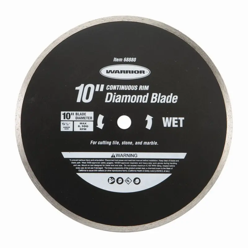 10 in. Continuous Rim Wet Cut Tile Saw and Masonry Diamond Blade
