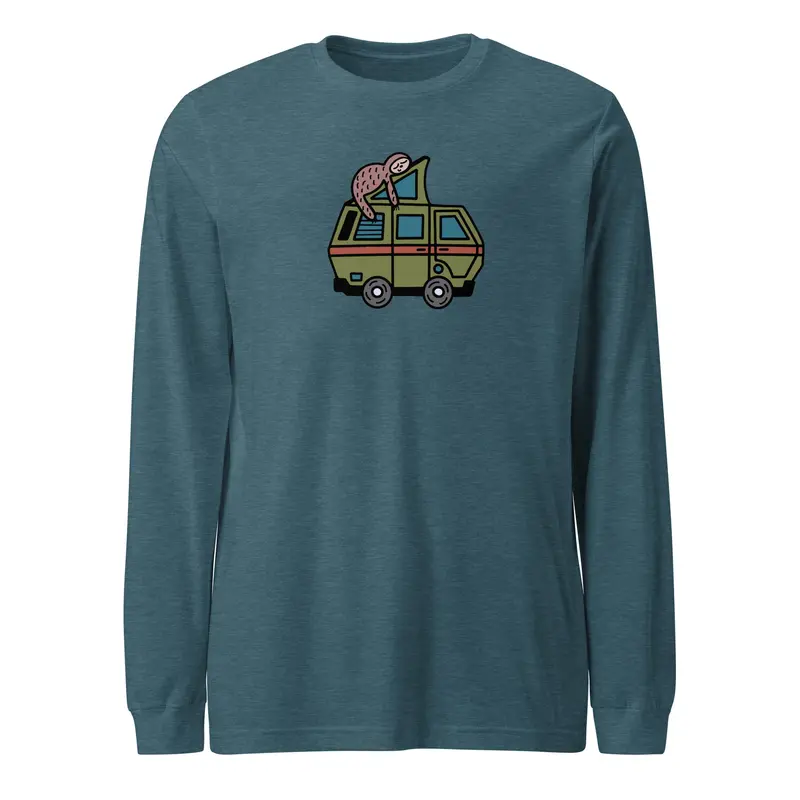 Stewie Sloth Long Sleeve T-ShirtBlack (Heather) / XS