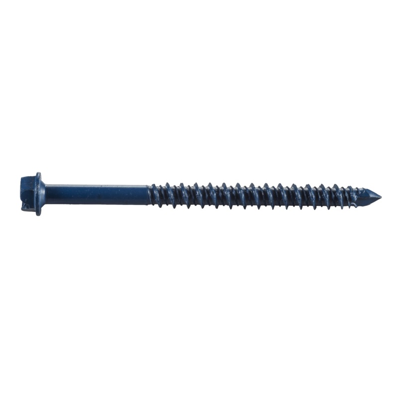 1/4 x 4 Aerosmith Blue-Coated Concrete Screws / Hex Slot / Steel / 1000 Hour Coating