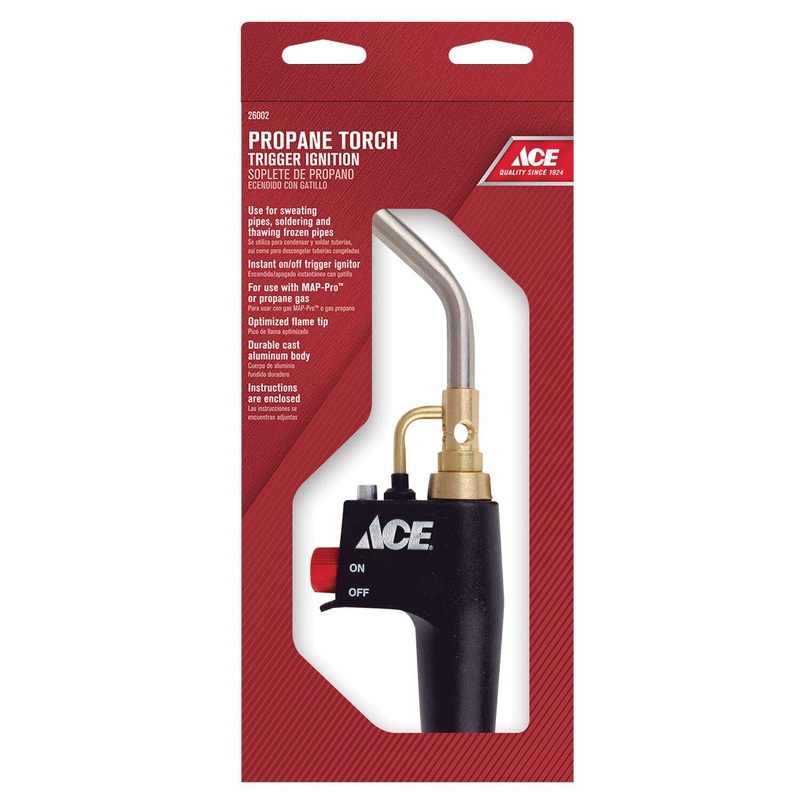 ACE AC40 Torch Head, MAP-Pro Gas, Swirl Flame, Automatic Ignition, 14.1 oz Gas