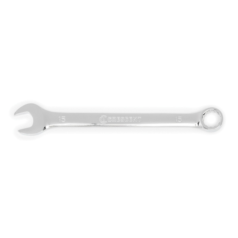 CRESCENT CCW26-05 Combination Wrench, 15 mm Wrench Opening, 12-Point, 7.87 in OAL, Alloy Steel Wrench