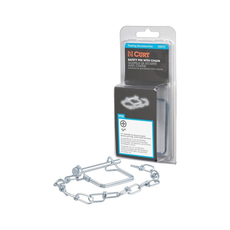 CURT 25013 Safety Pin, 2-3/4 in OAL, Carbon Steel, Zinc-Plated