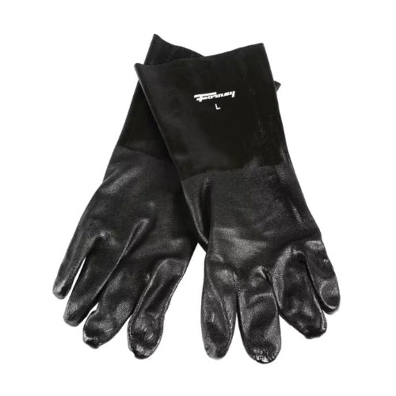 Forney 53354 Chemical-Resistant Gloves, Men, L, PVC Glove, Black Glove