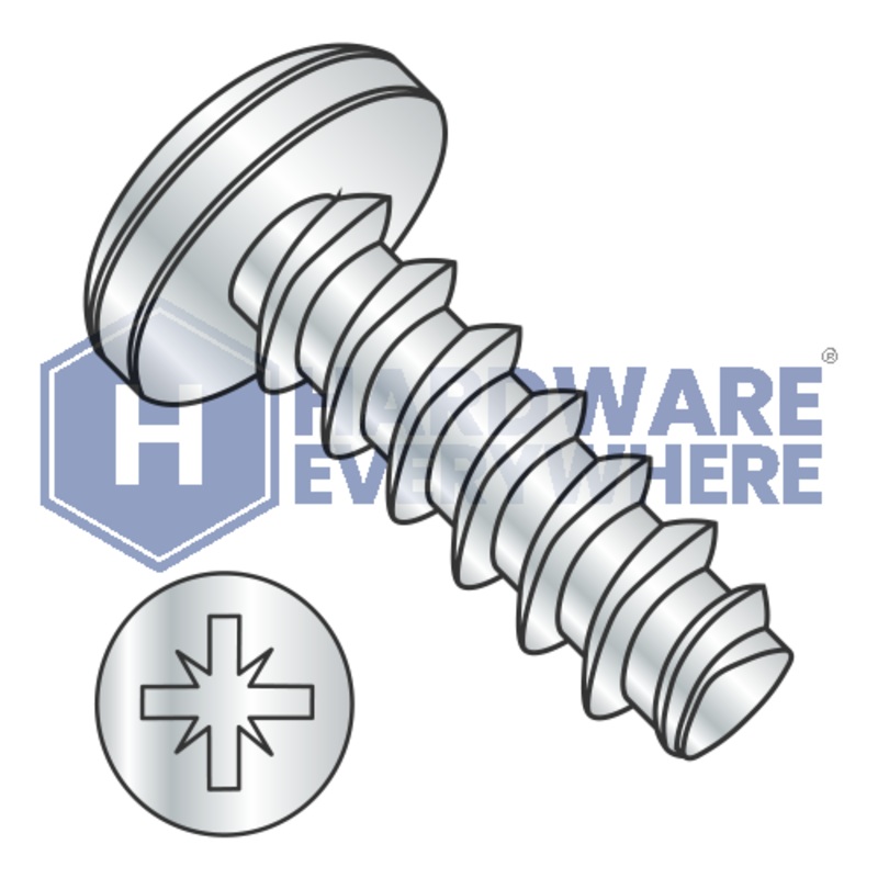 M3.5 X 8 Thread Forming Screws / Pozi / Pan Head / Steel / Zinc / Plastite (Blunt Tip) Alternate 48-2