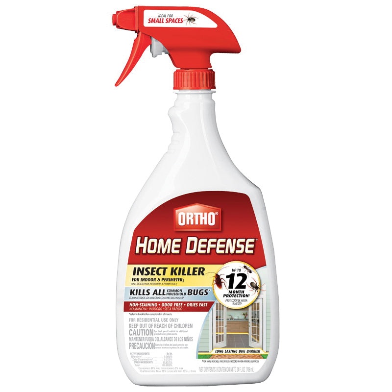 ORTHO Home Defense 0221310 Insect Killer, Liquid, Indoor/Outdoor, Sprayer Application, 24 fl-oz, Bottle